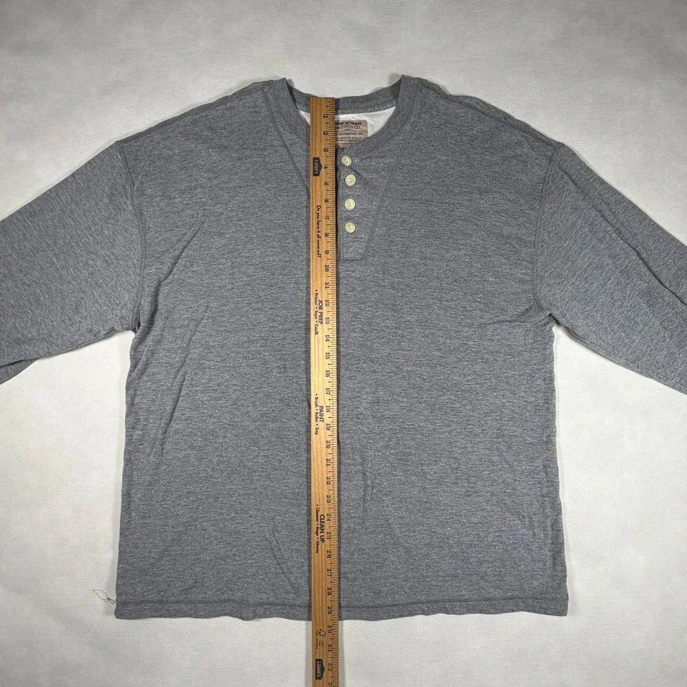 Abercrombie and Fitch Mens Large Gray Long Sleeve Henley Cotton Shirt Heathered